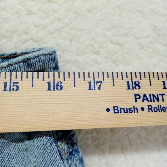 Zara Straight Baggy Jeans Womens 10 (W32) Raw Hem Distressed‎ Cotton Denim Heavy - Picture 5 of 12